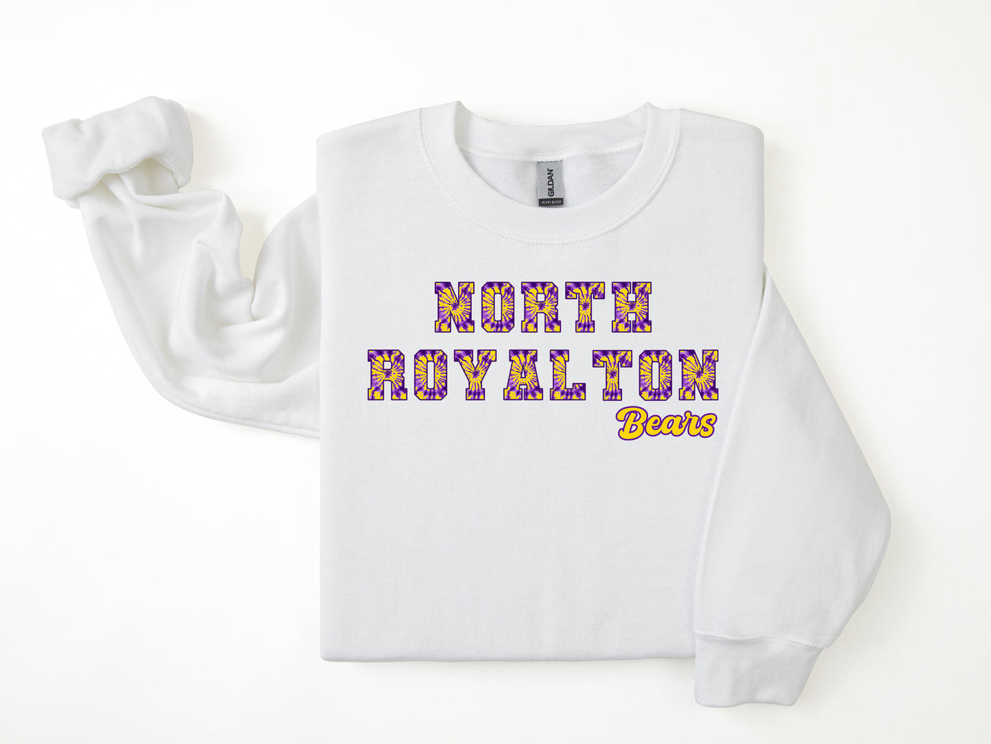 North Royalton Tie Dye Varsity Letters Crewneck