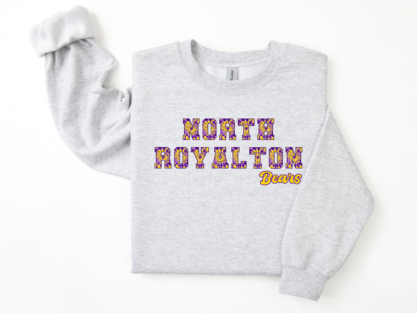 North Royalton Tie Dye Varsity Letters Crewneck