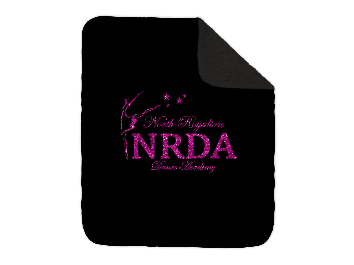 NRDA Black w. Pink Faux Glitter Blanket