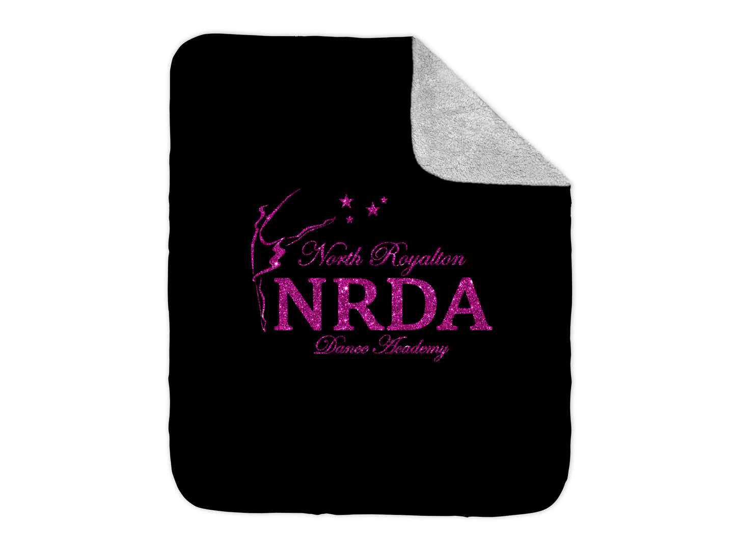 NRDA Black w. Pink Faux Glitter Blanket