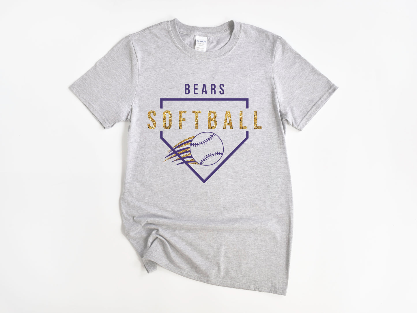 North Royalton Faux Gold Glitter Softball T-Shirt