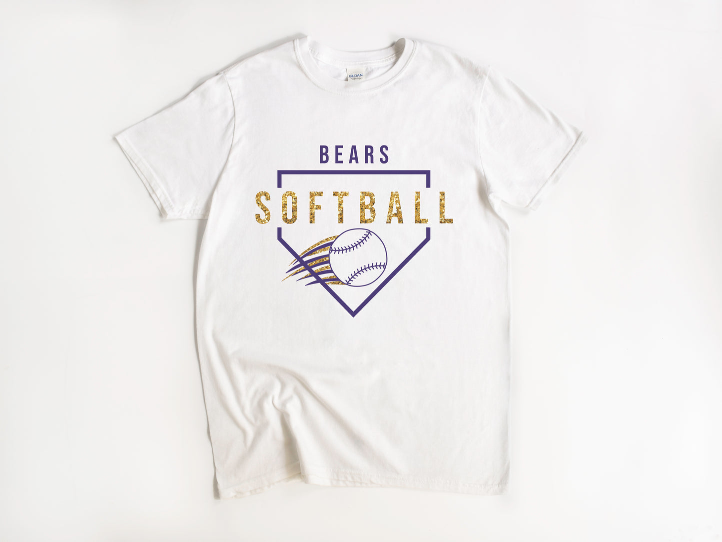 North Royalton Faux Gold Glitter Softball T-Shirt