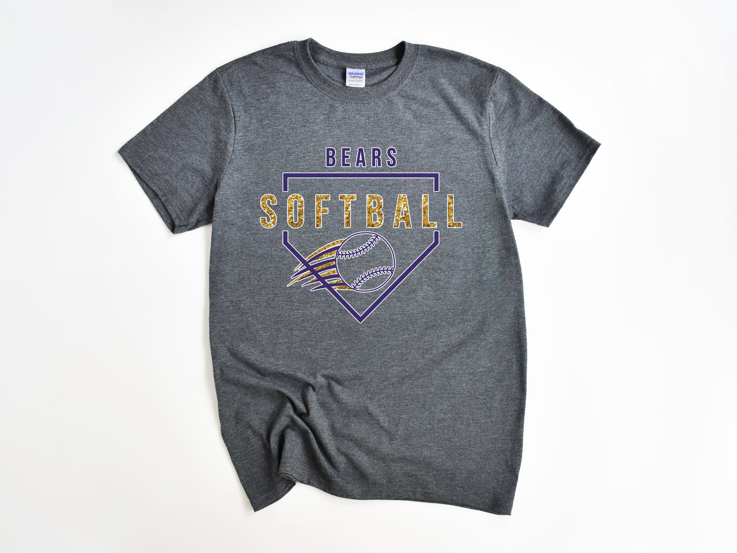 North Royalton Faux Gold Glitter Softball T-Shirt